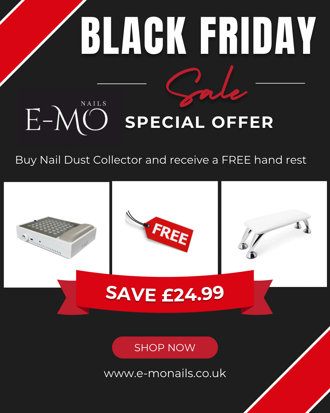 Nail Dust Collector & FREE Manicure Hand Rest